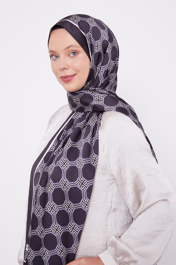 LevidorLevidor Siyah Altıgen Desen Angel Şal