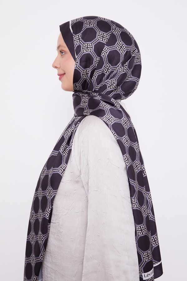 LevidorLevidor Siyah Altıgen Desen Angel Şal