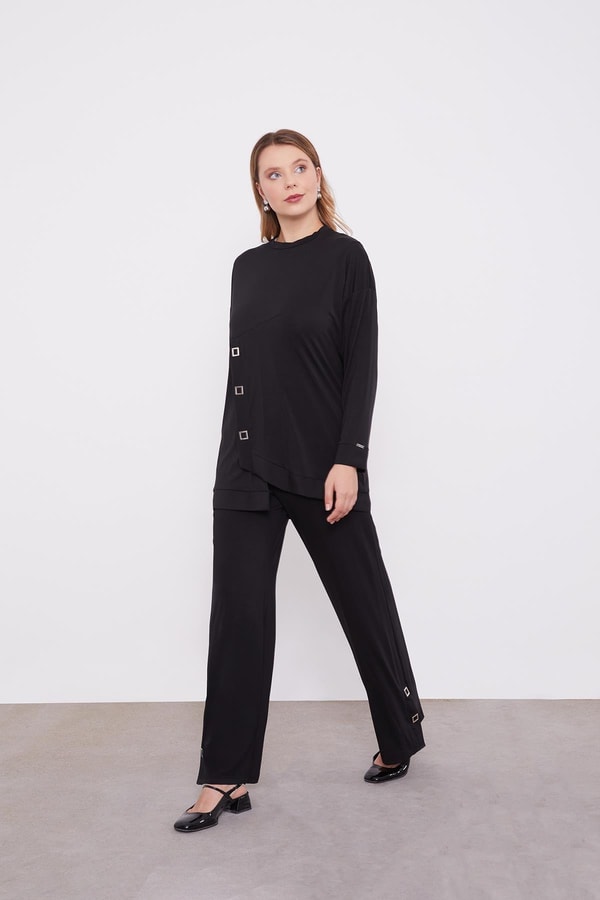 LevidorLevidor Siyah Asimetrik Kesim İkili Takım