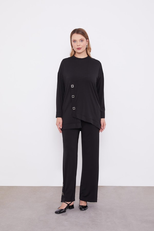 LevidorLevidor Siyah Asimetrik Kesim İkili Takım