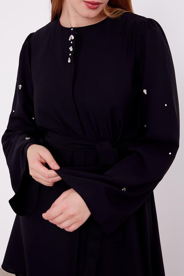 LevidorLevidor Siyah Bisiklet Yaka Taş Detaylı İkili Takım