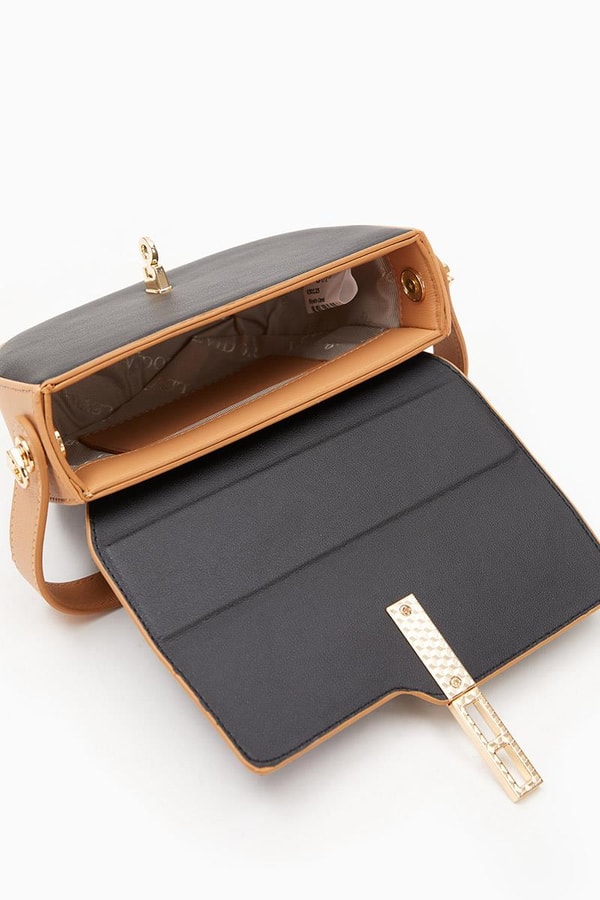 LevidorLevidor Siyah-Camel Kilit Kapamalı El Çantası
