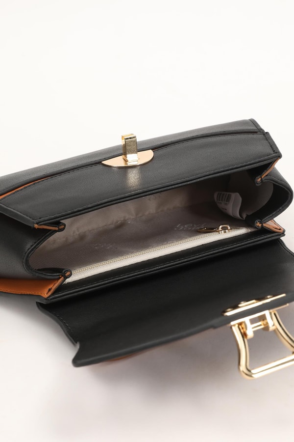 LevidorLevidor Siyah-Camel Oval El Çantası