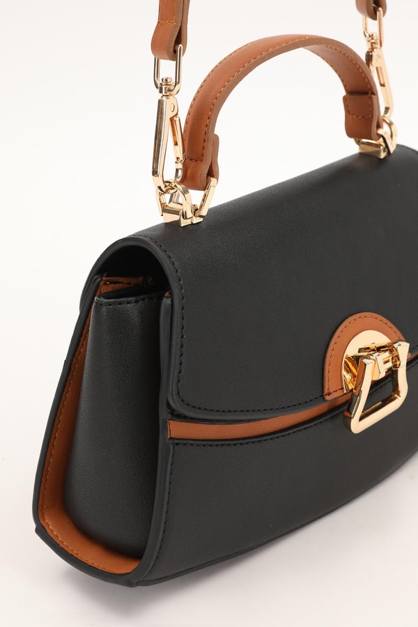 LevidorLevidor Siyah-Camel Oval El Çantası