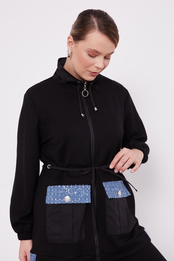 LevidorLevidor Siyah Cebi İşleme Detaylı Ceket Takım