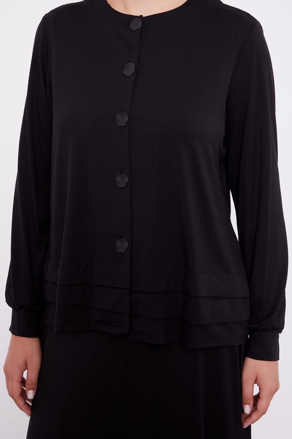 LevidorLevidor Siyah Düğme Kapamalı Etekli Takım