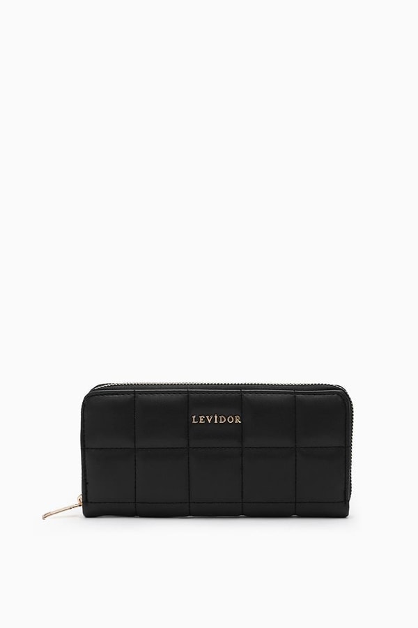 LevidorLevidor Siyah Ekose Dikiş Detaylı Cüzdan