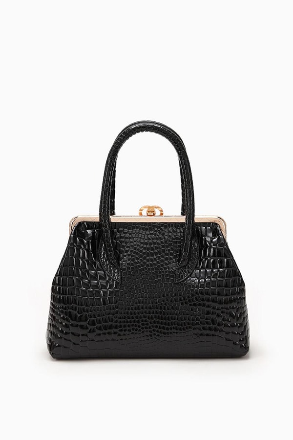 LevidorLevidor SİYAH FASULYE Croko Deri El Çantası