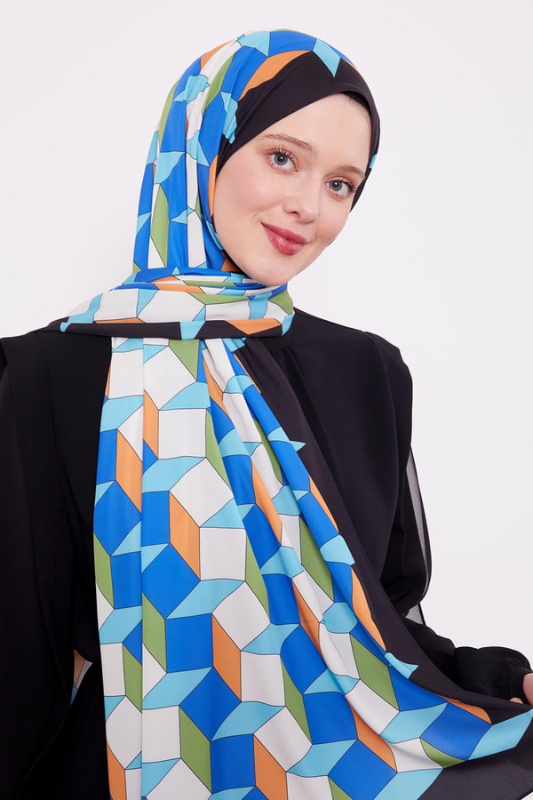 LevidorLevidor Siyah Geometrik Desen Club Şal