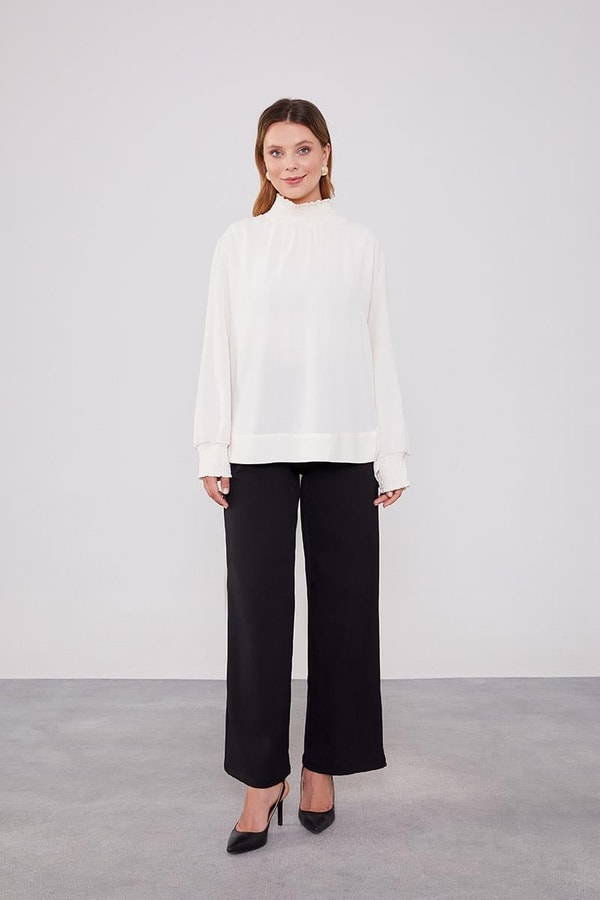 LevidorLevidor Siyah Gizli Düğmeli Kumaş Pantolon