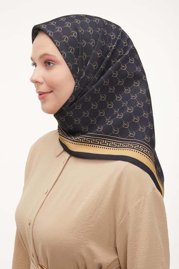 LevidorLevidor Siyah-Gold L Desen Aura Eşarp