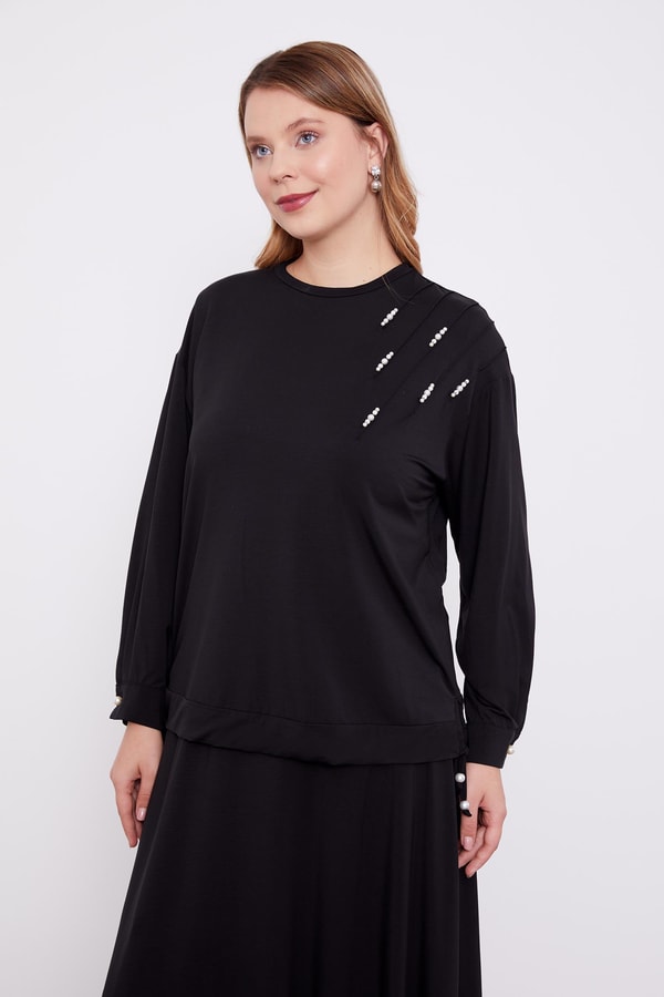 LevidorLevidor Siyah İnci Detaylı Etekli Takım