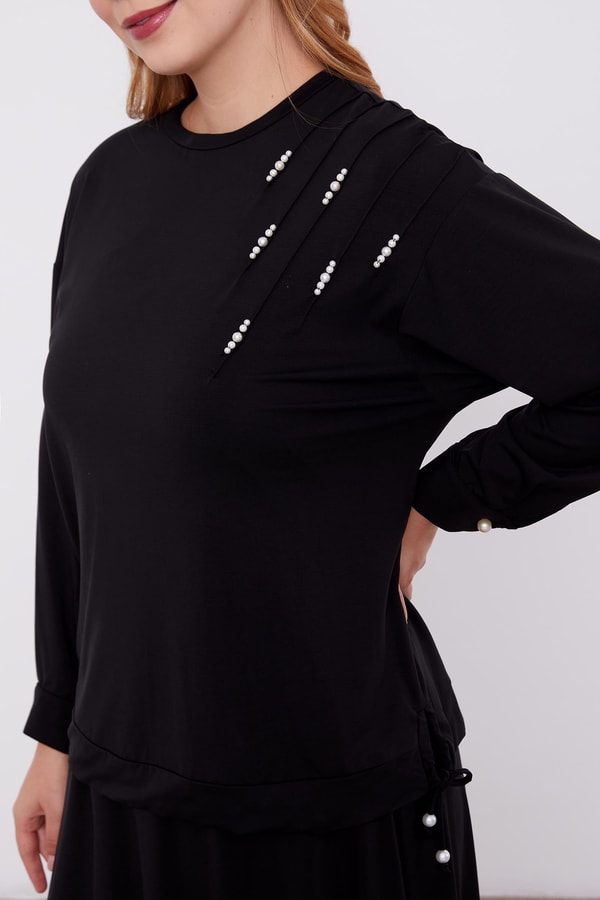 LevidorLevidor Siyah İnci Detaylı Etekli Takım