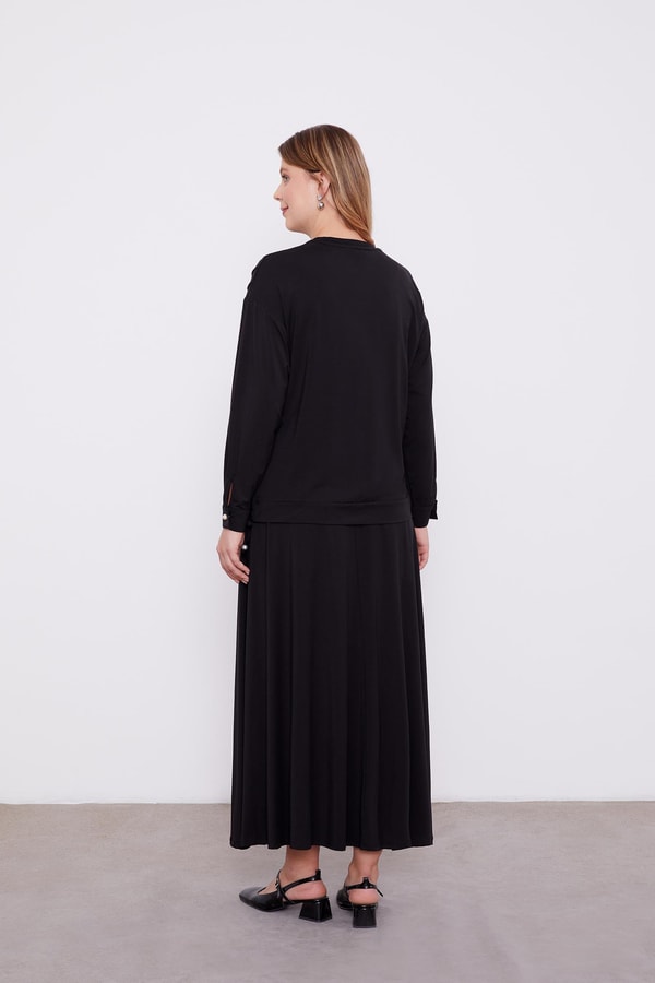 LevidorLevidor Siyah İnci Detaylı Etekli Takım