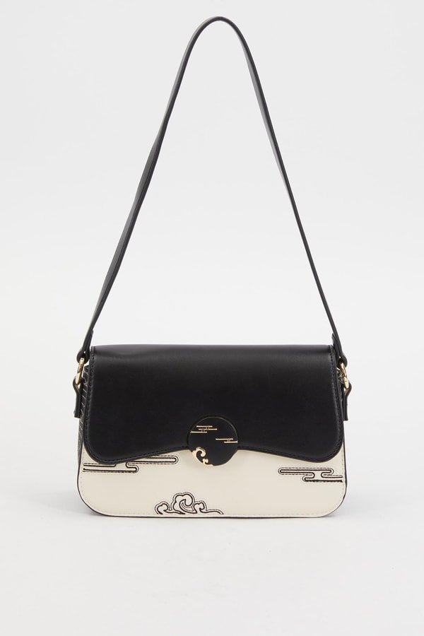 LevidorLevidor Siyah Kabartma Desen Omuz Çantası