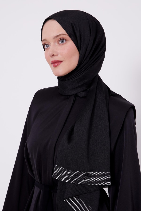 LevidorLevidor Siyah Kalın Şerit Diamond Şal