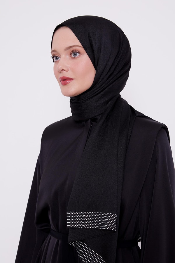 LevidorLevidor Siyah Kalın Şerit Diamond Şal