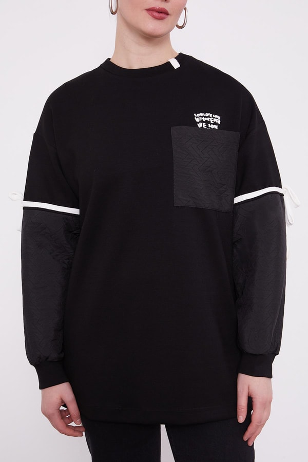 LevidorLevidor Siyah Kapitone Detaylı Sweat