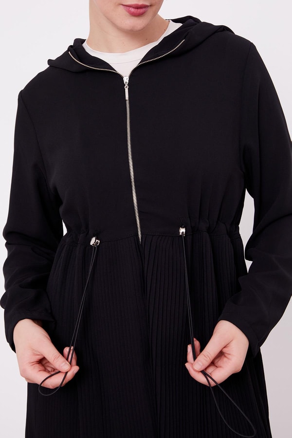 LevidorLevidor Siyah Kapusonlu Beli İp Büzgülü İkili Takım