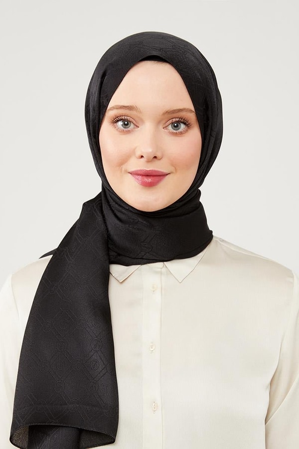 LevidorLevidor Siyah Levidor Baskılı Jakarlı Elegance Şal