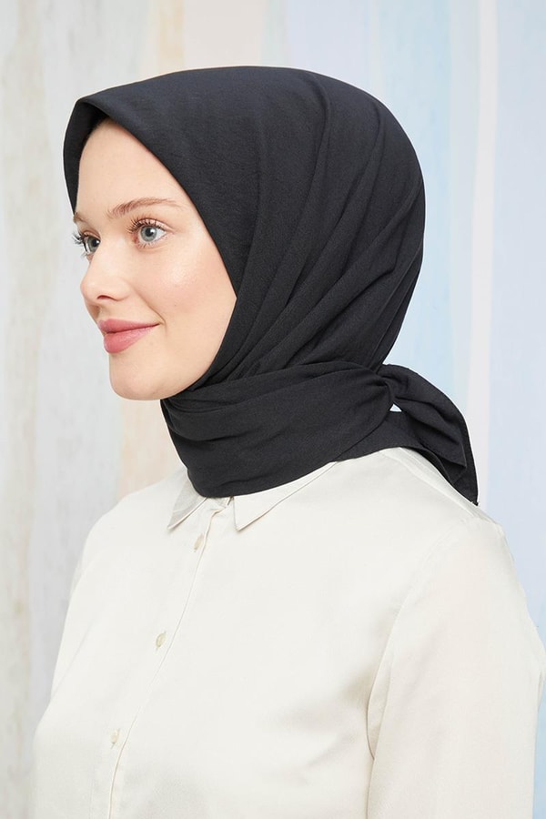 LevidorLevidor Siyah Pamuk Cazz Kare Eşarp