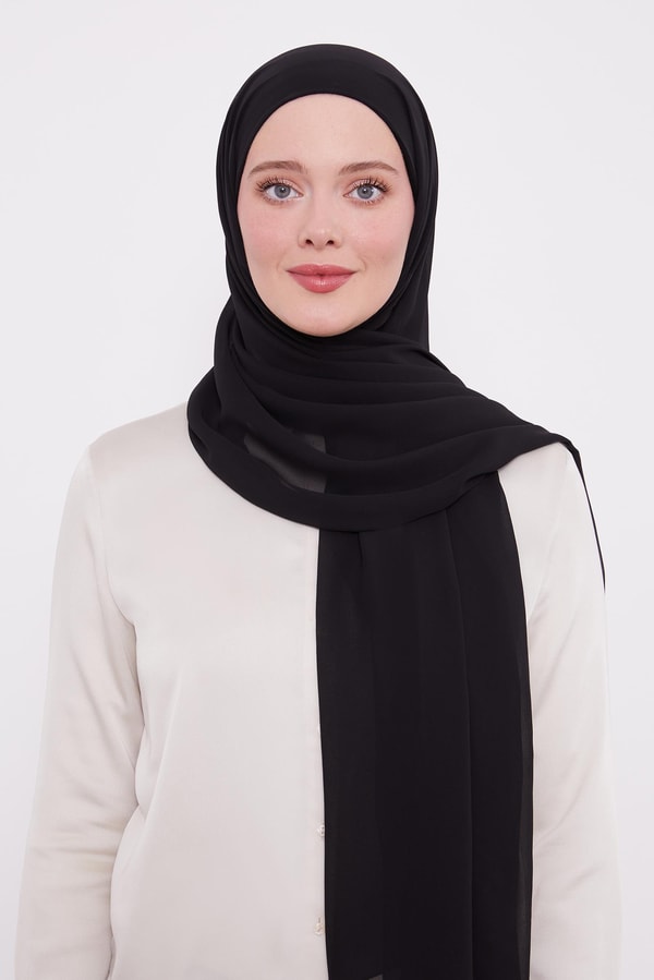 LevidorLevidor Siyah Pratik Boneli Şifon Şal