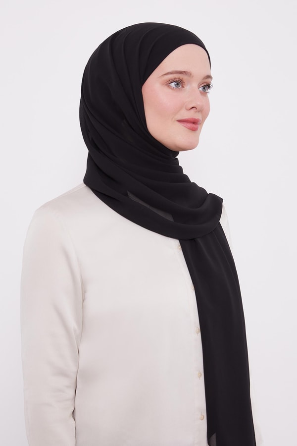 LevidorLevidor Siyah Pratik Boneli Şifon Şal