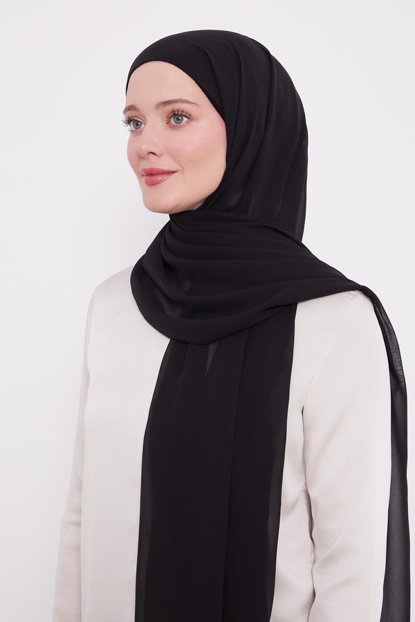LevidorLevidor Siyah Pratik Boneli Şifon Şal