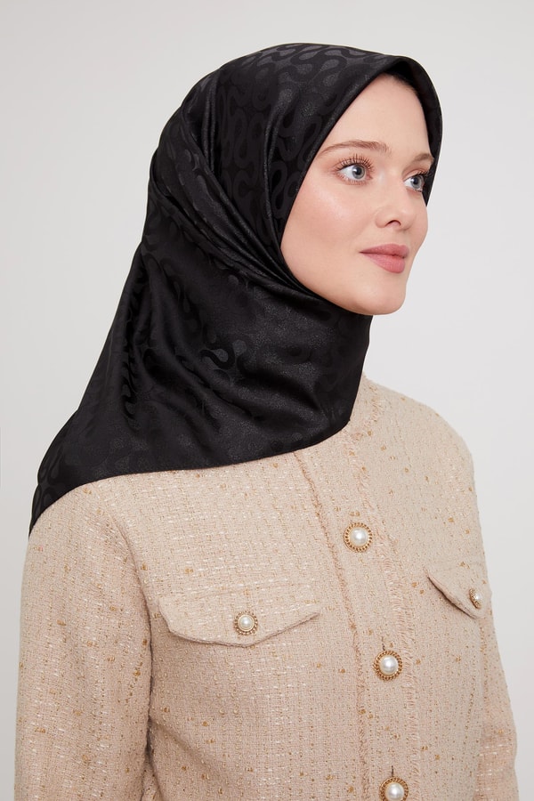 LevidorLevidor Siyah S Desen Krstal Jakar Eşarp