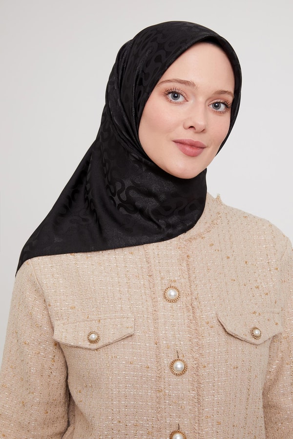 LevidorLevidor Siyah S Desen Krstal Jakar Eşarp