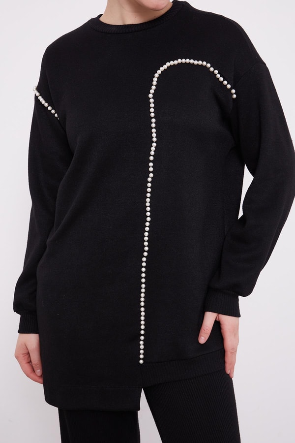 LevidorLevidor Siyah Şerit İncili Kaşmir İkili Takım