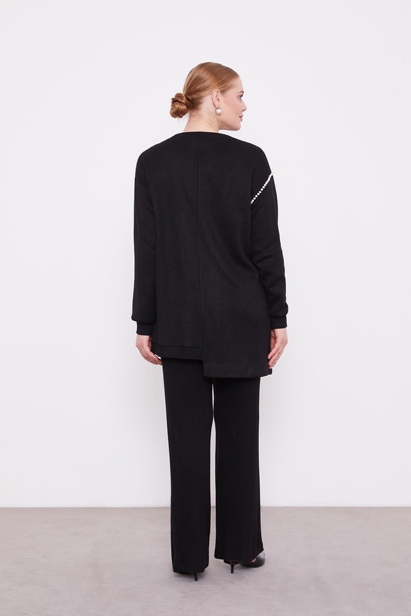 LevidorLevidor Siyah Şerit İncili Kaşmir İkili Takım