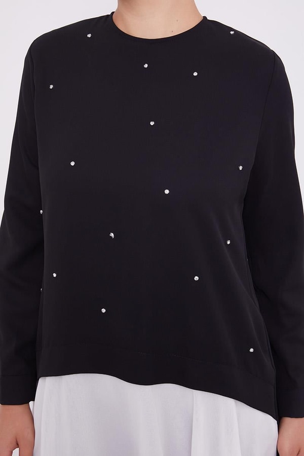 LevidorLevidor Siyah Şifon Detaylı Tunik Takım