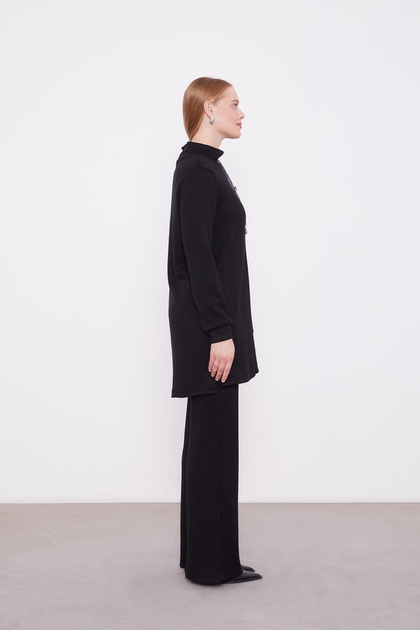 LevidorLevidor Siyah Simli Kaşmiş Kumaş İkili Takım