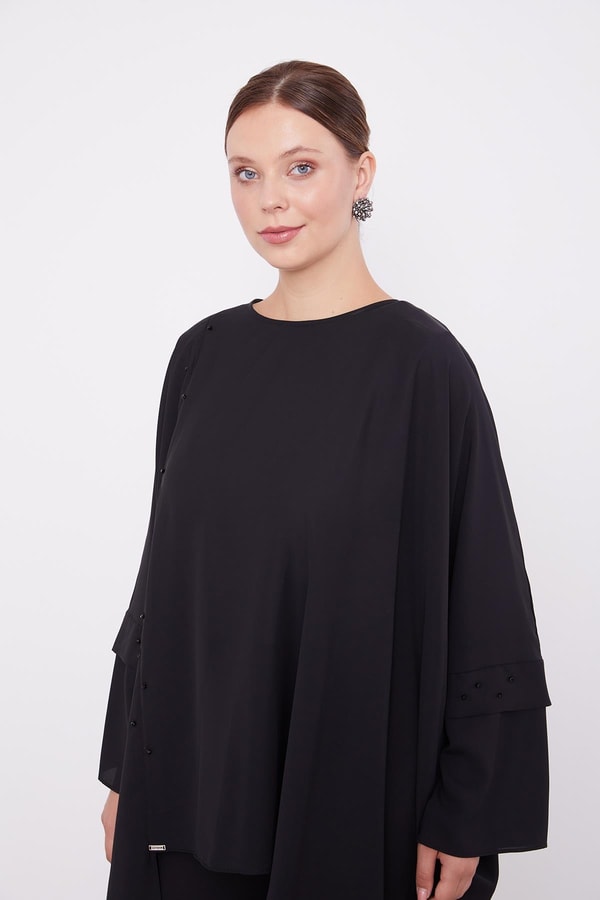 LevidorLevidor Siyah Taş İşlemeli Tunik Takım