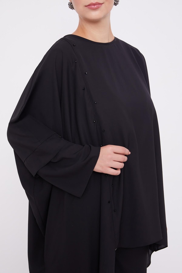 LevidorLevidor Siyah Taş İşlemeli Tunik Takım