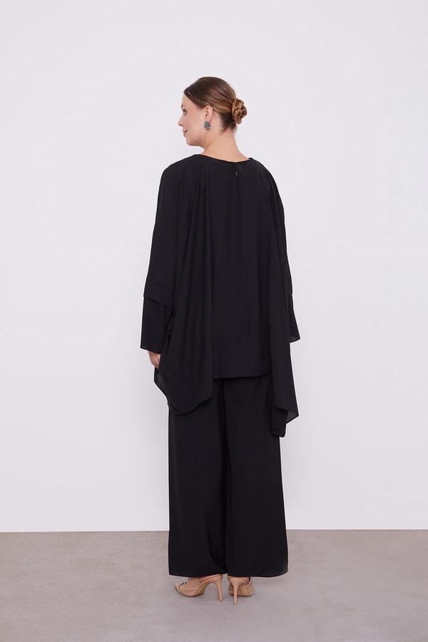 LevidorLevidor Siyah Taş İşlemeli Tunik Takım