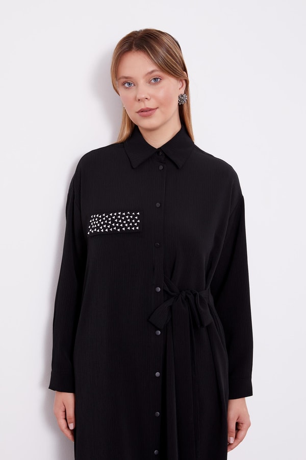 LevidorLevidor Siyah Yandan Bağlamalı Pliseli İkili Takım