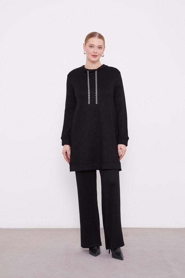 LevidorLevidor Siyah Zincir Detaylı İkili Takım