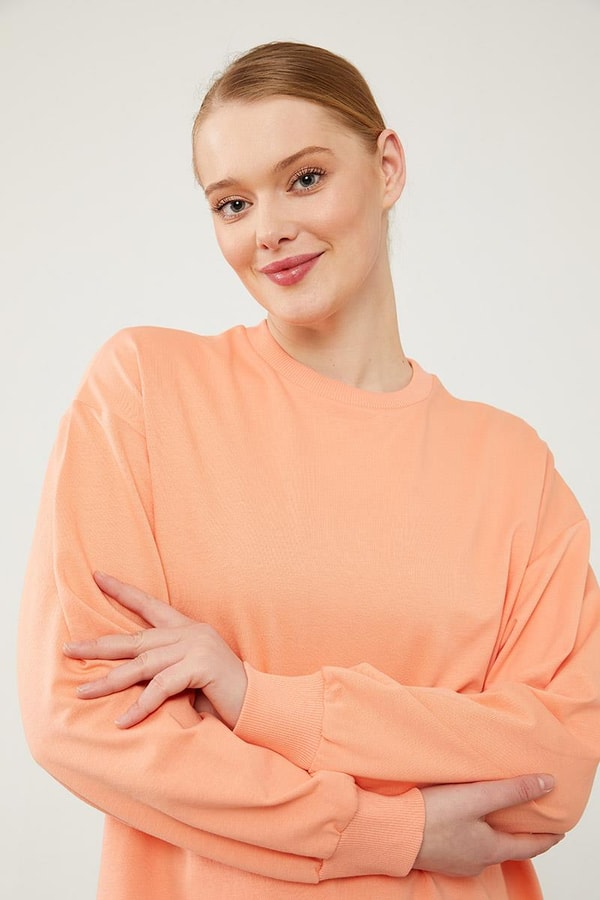 LevidorLevidor Somon Bisiklet Yaka Ribanalı Basic Sweat