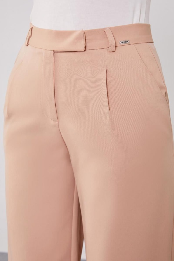 LevidorLevidor Somon Gizli Düğmeli Kumaş Pantolon