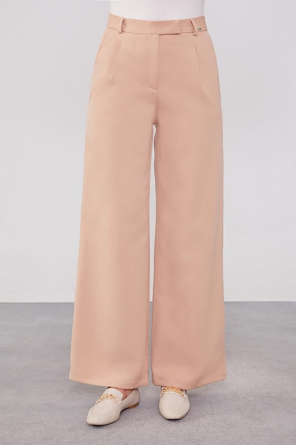 LevidorLevidor Somon Gizli Düğmeli Kumaş Pantolon