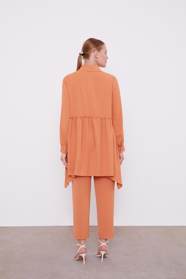 LevidorLevidor Somon Göğüs Altı Pileli Şifon İkili Takım