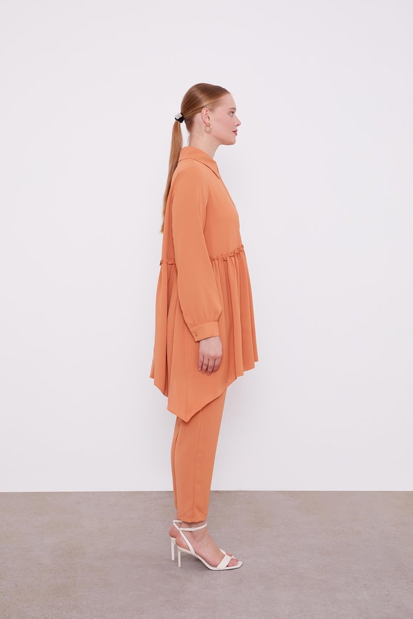 LevidorLevidor Somon Göğüs Altı Pileli Şifon İkili Takım