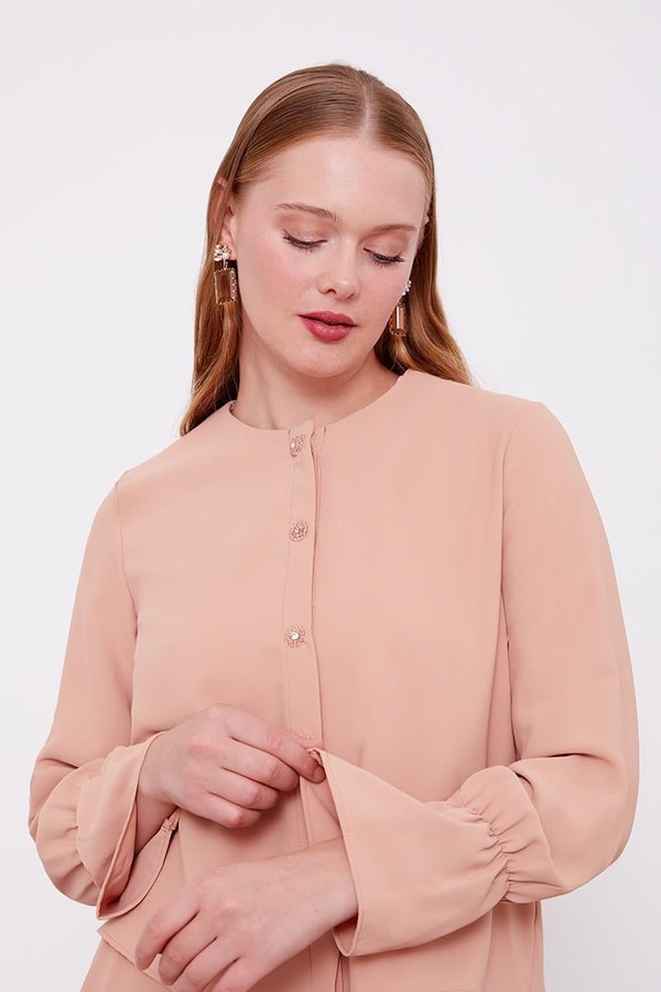 LevidorLevidor Somon Kısa Şifon Gömlekli Etek Takım