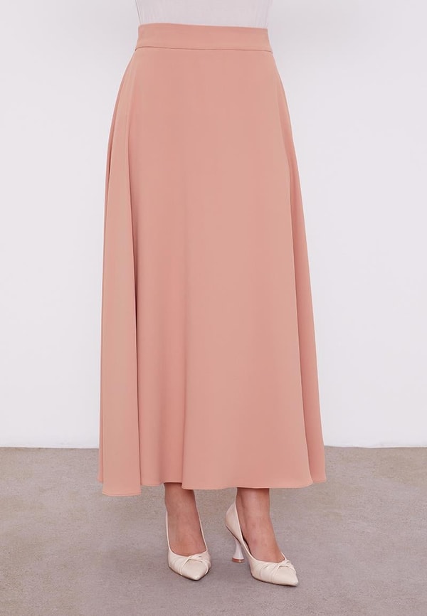 LevidorLevidor Somon Kısa Şifon Gömlekli Etek Takım