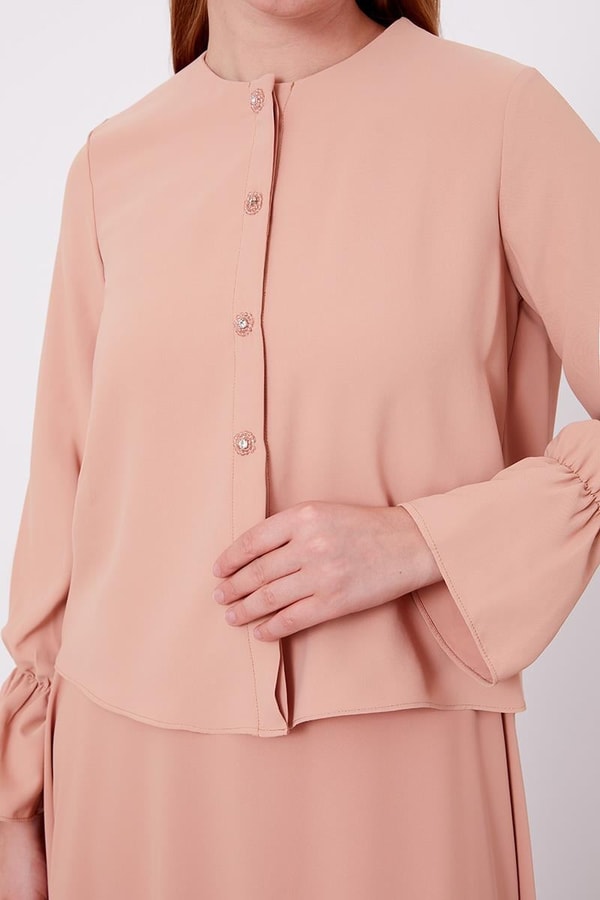 LevidorLevidor Somon Kısa Şifon Gömlekli Etek Takım