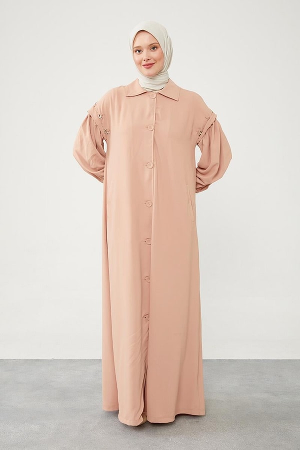 LevidorLevidor Somon Kolları Taş Detaylı Ferace