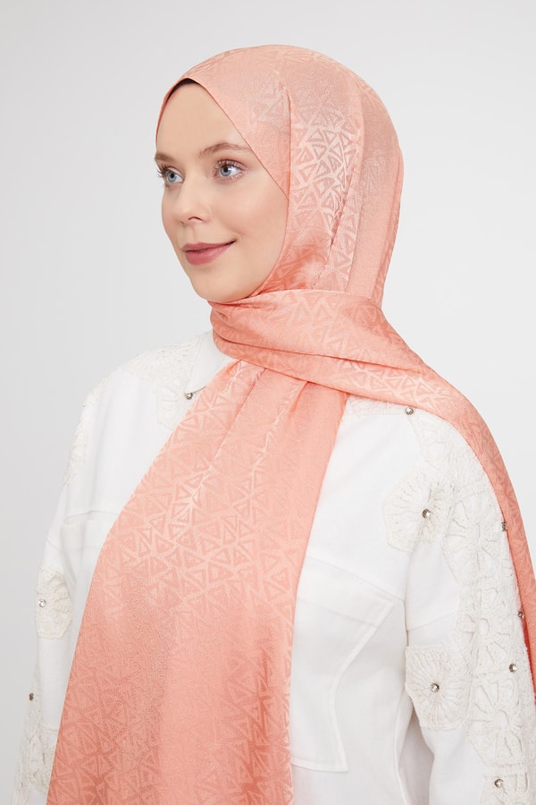 LevidorLevidor Somon Üçgen Desen Jakarlı Janjan Şal