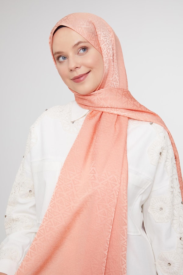 LevidorLevidor Somon Üçgen Desen Jakarlı Janjan Şal